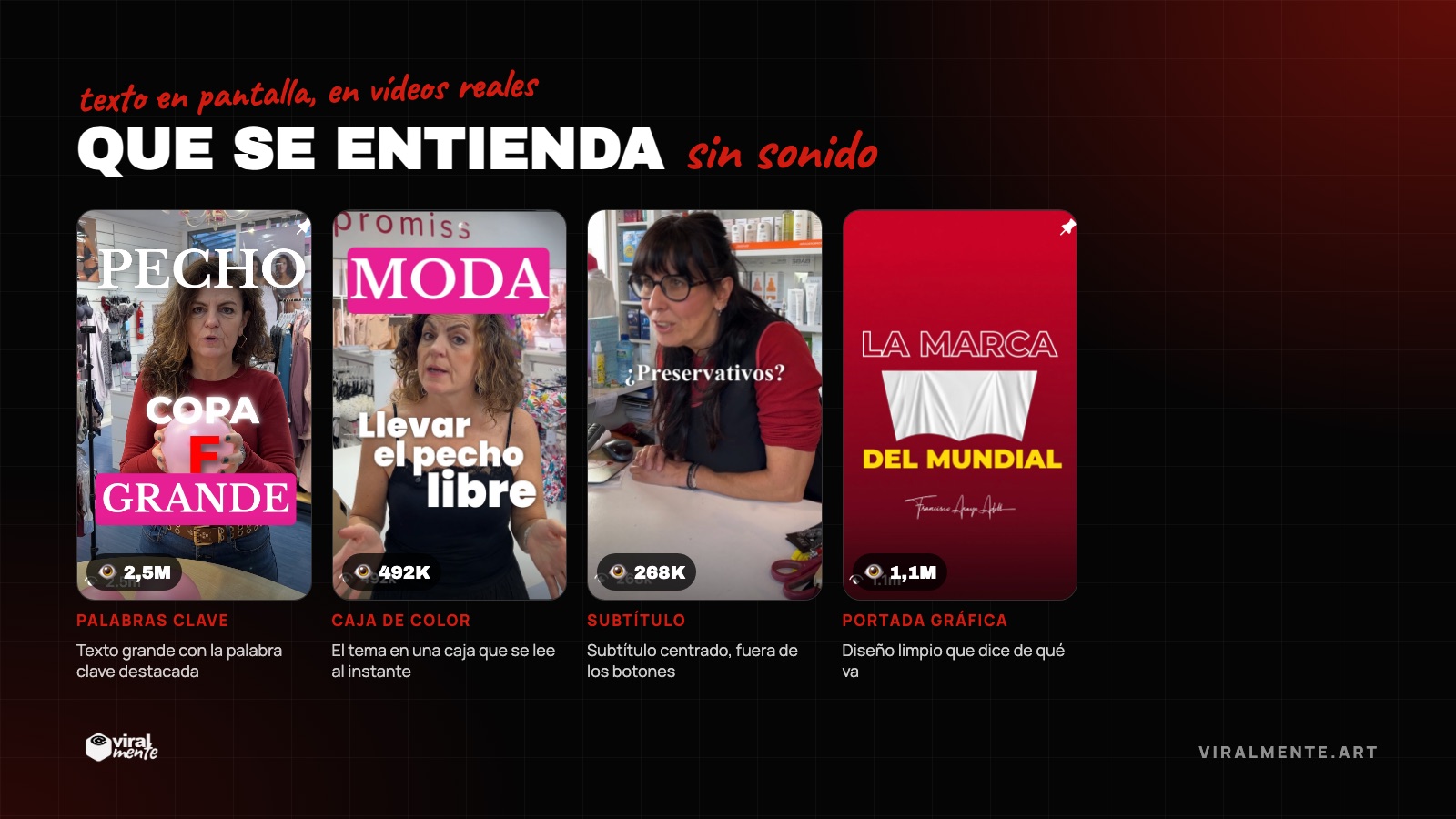 Texto en pantalla: ejemplos reales