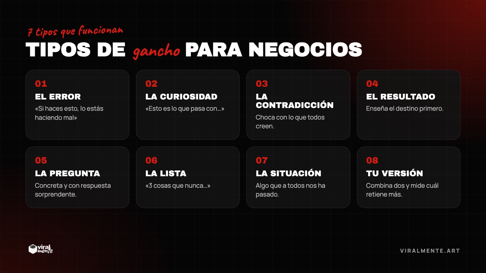 Tipos de gancho para negocios — 7 tipos que funcionan