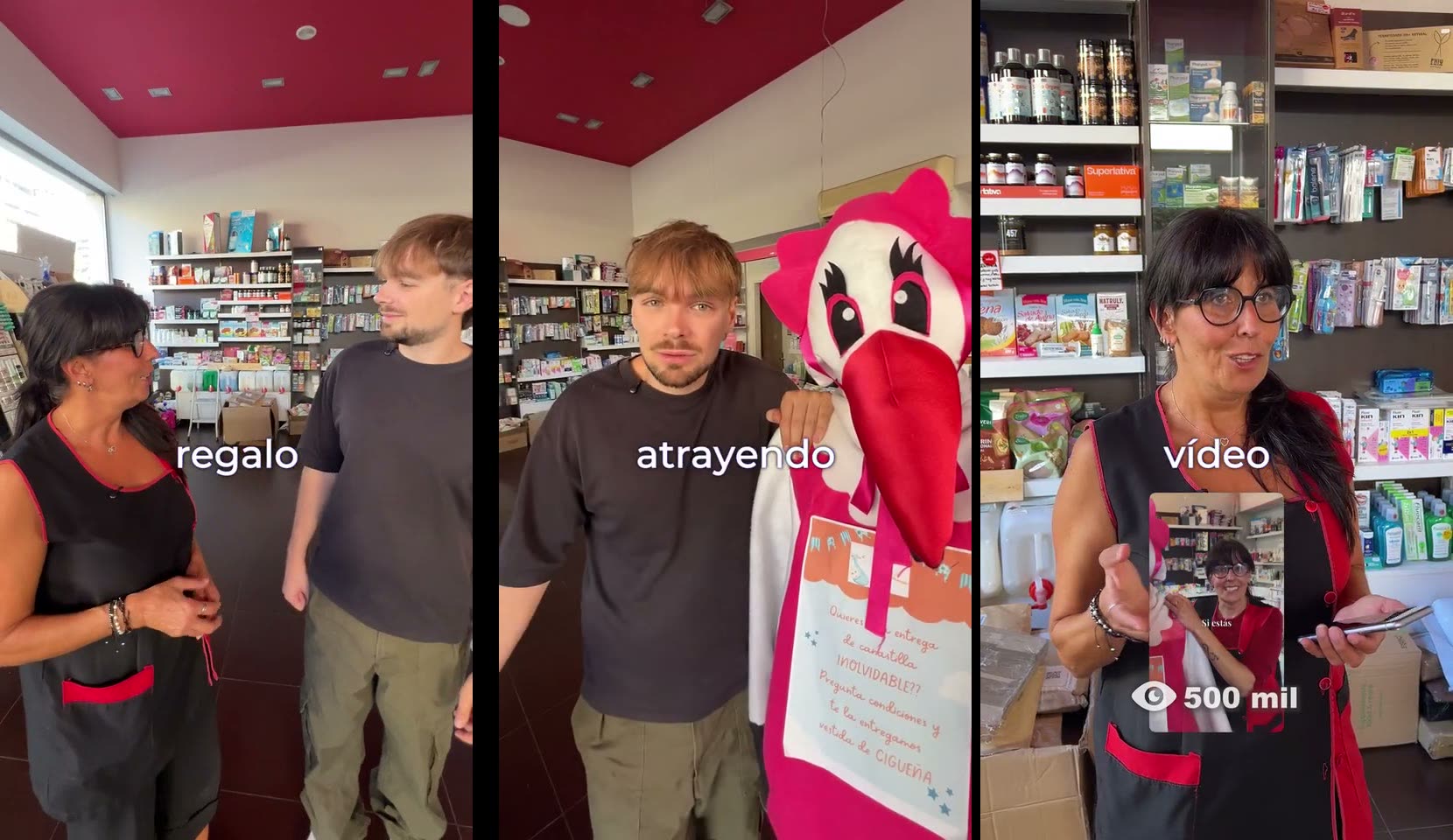 Fotogramas reales de un vídeo de Farmalud creado por Viralmente