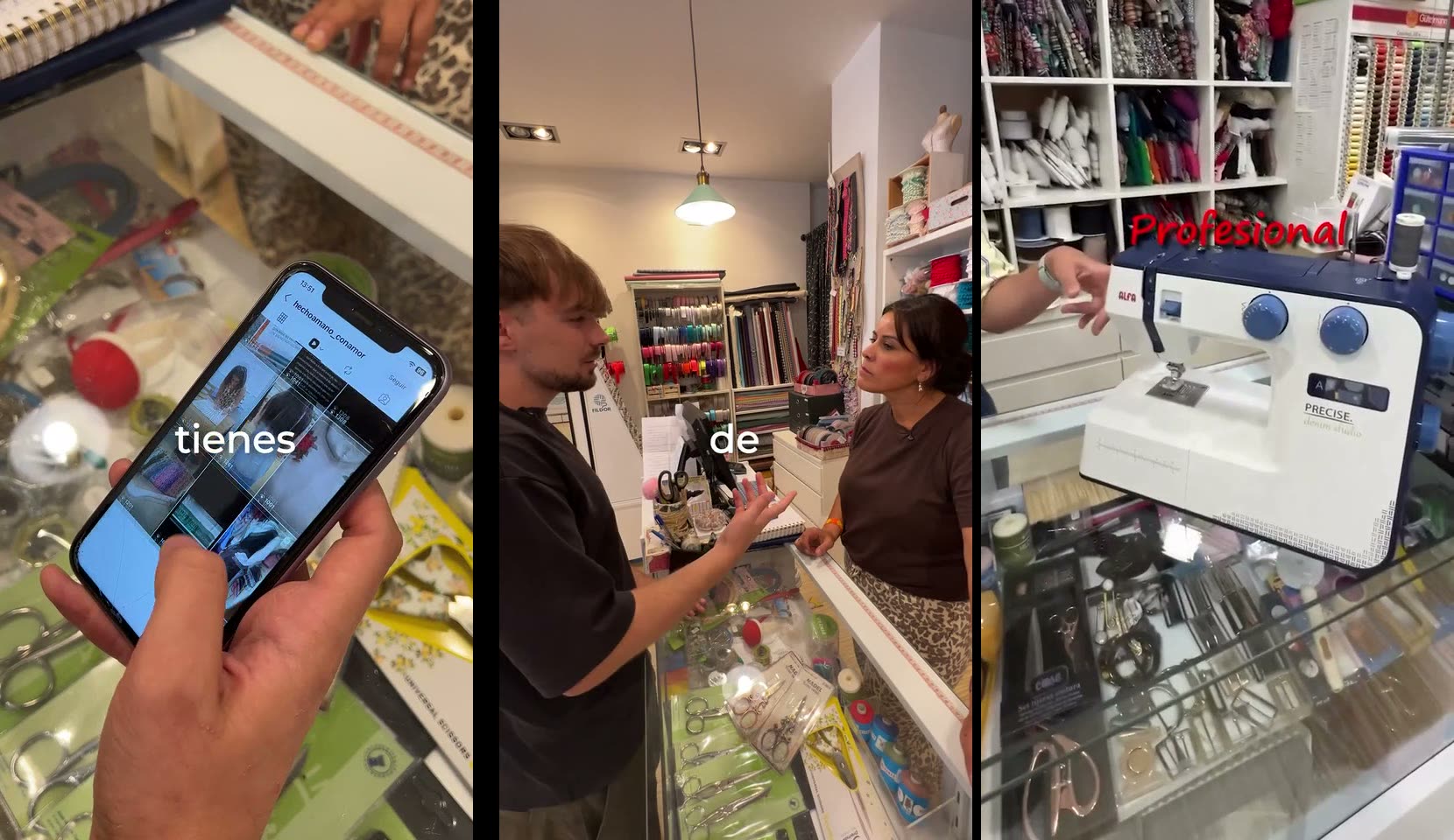Fotogramas reales de un vídeo de Hecho a Mano con Amor creado por Viralmente