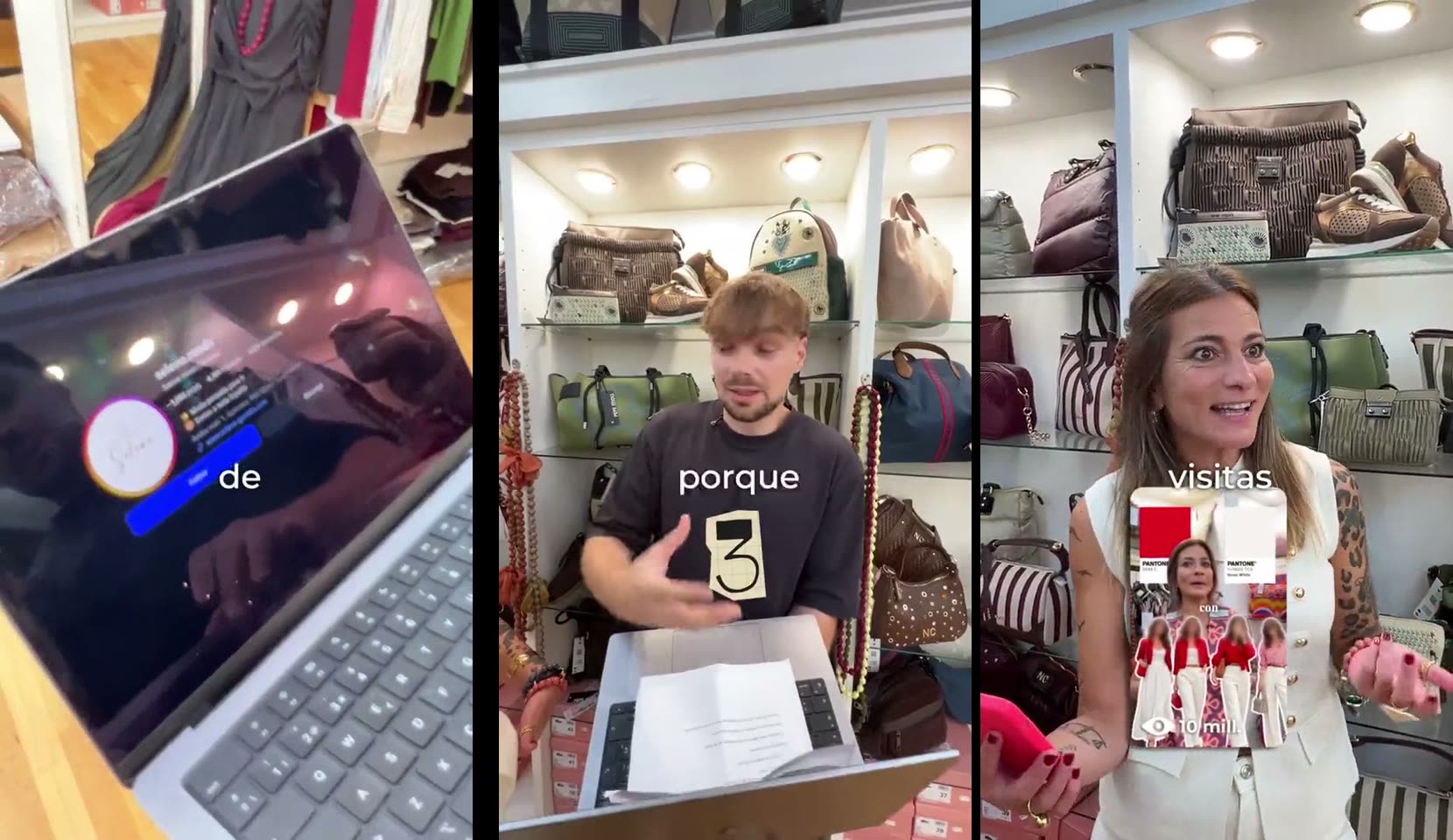 Fotogramas reales de un vídeo de Selene Moda creado por Viralmente