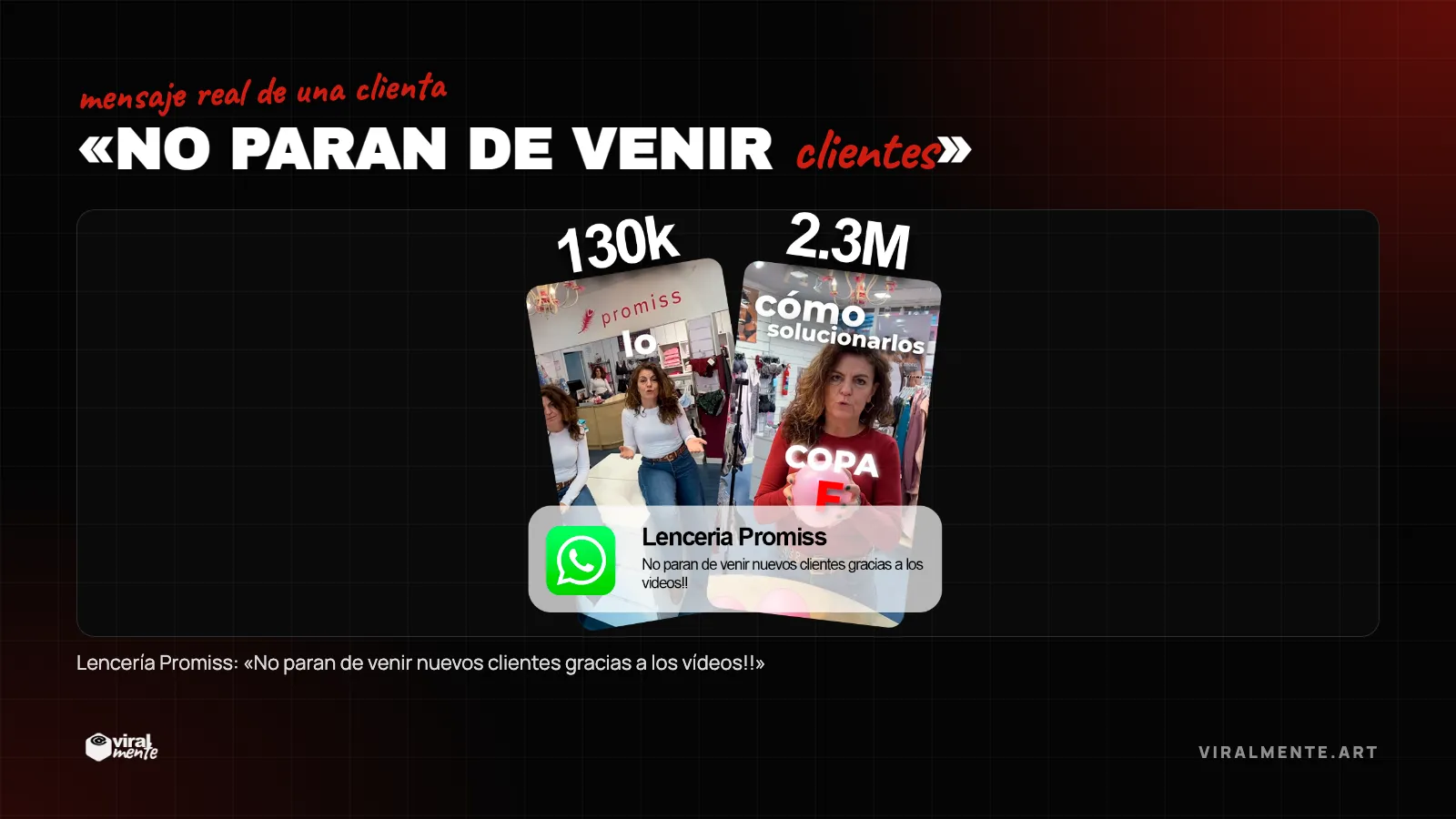 Mensaje real de Lencería Promiss