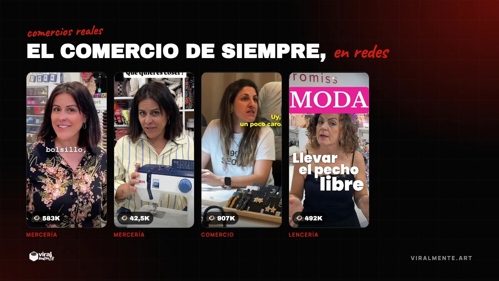 Reels reales de comercios locales con sus visualizaciones